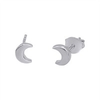 Ohrstecker Mondsichel 925 Silber Klein Schlicht Himmlisch - Silverly