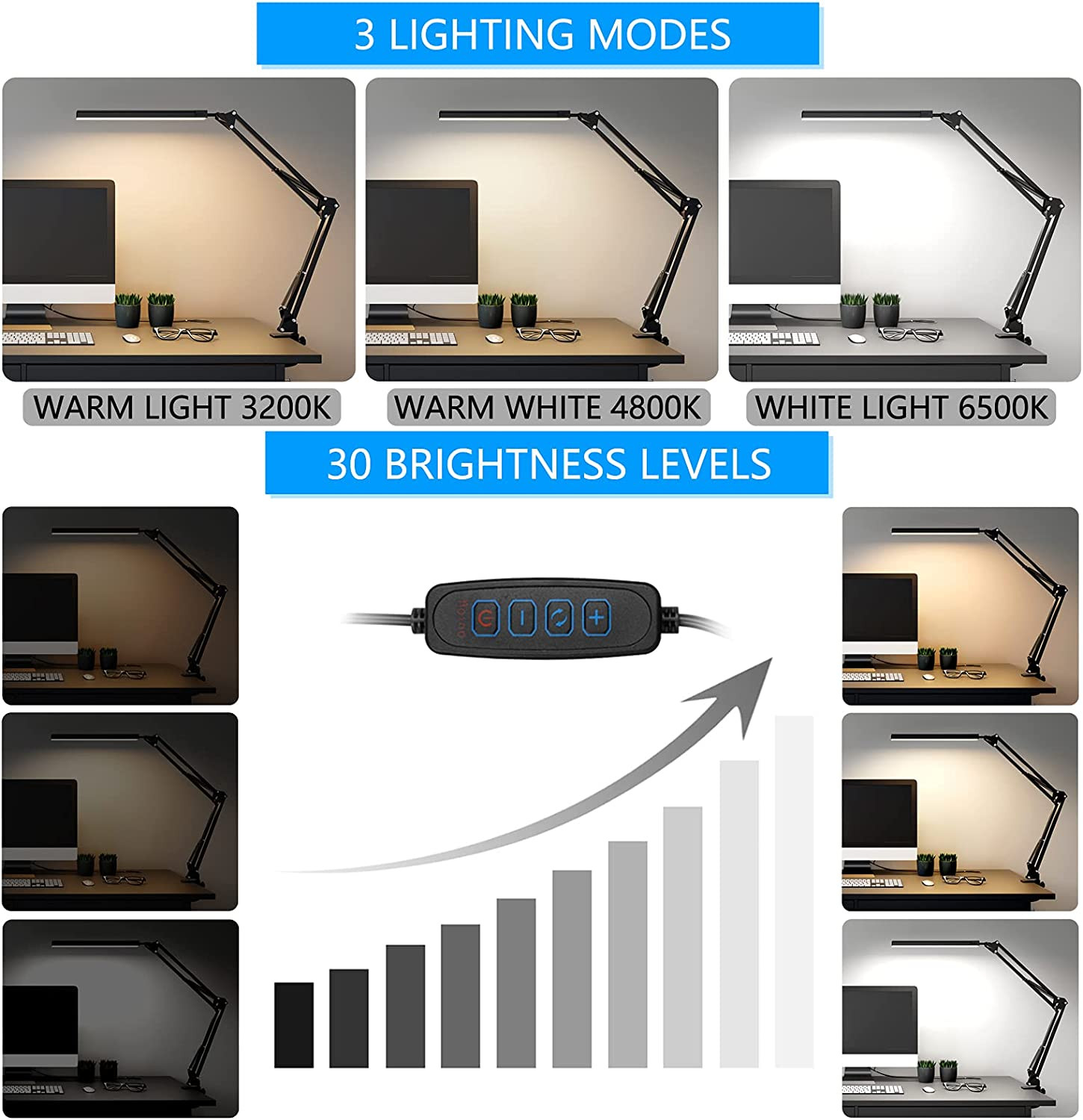 Lampada LED Scrivania Clip Economica - 3 Modi Luce - Affare Online - 4