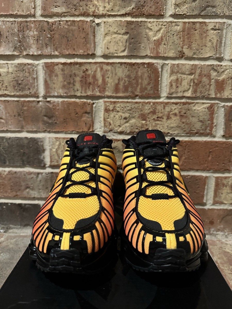 New 12 Nike Shox TL Sunrise Gradient Running Shoes Orange Black