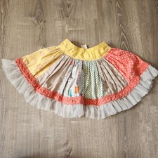 Persnickety Size 5 Apple Blossom Twirl Skirt W/ Tulle Hem Made In USA