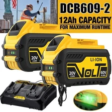 For DEWALT DCB609 DCB606 FLEXVOLT 20v/60v MAX Lithium-Ion 12 Ah Battery/Charger