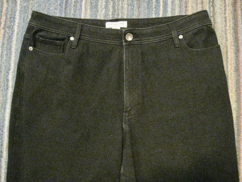 Jeans donna COLDWATER CREEK pantaloni neri; elasticizzati; vestibilità classica; taglia 16 - Foto 2 di 6