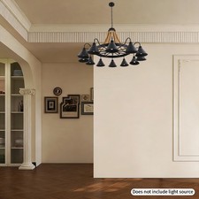 Hemp Rope Chandelier Ceiling Light Rustic Wheel Large Pendant Light Fixture New