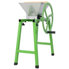 7L Manual Juicer Grinder w/ Stand Portable Fruit Crusher w/Wheel Stainless Steel
