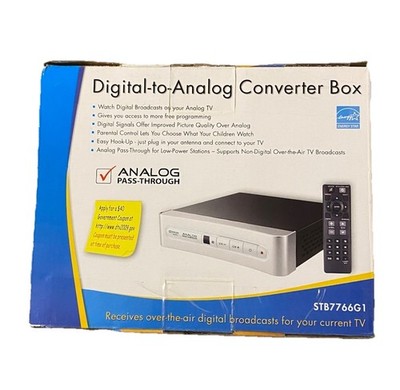 RCA Digital to Analog Converter Box STB7766G1 Over Air TV Broadcast w/ REMOTE