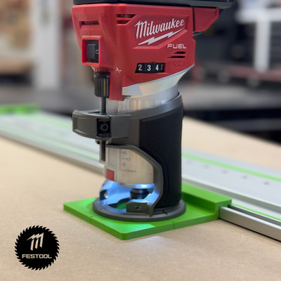 Track Saw Guide Rail Adapter for Milwaukee M18 Router - Optimized for Festool