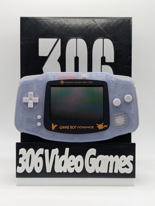 GBA Nintendo Game Boy Advance AGB-001 Clear Glacier Purple New Lens TESTED ✅