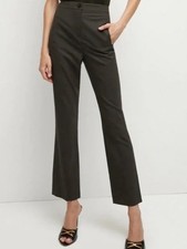 Veronica Beard Arte High Rise Slim Flare Wool Blend Pants Loden Green Size 4
