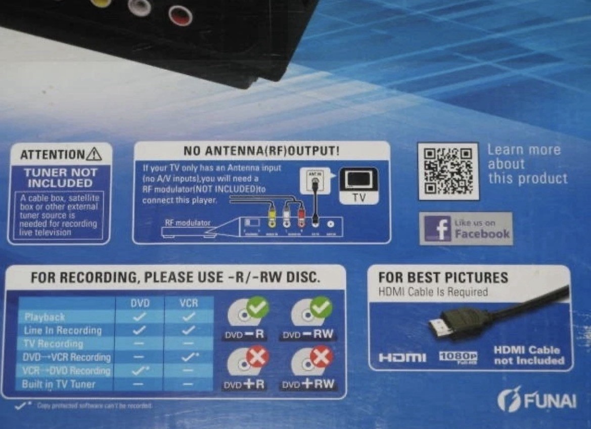 Funai ZV427FX4 DVD Recorder / VCR Combo for sale online | eBay