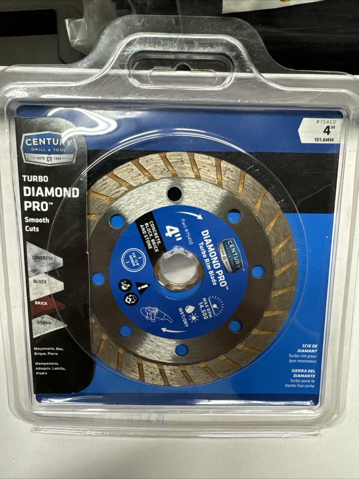 Cutting Wheel. 4” Turbo Rim Blade For Cutting concrete,block,brick and ...