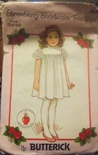 BUTTERICK 4824 -Vintage Strawberry Shortcake Girls Fashion Dress -Sizes 5-6-6x
