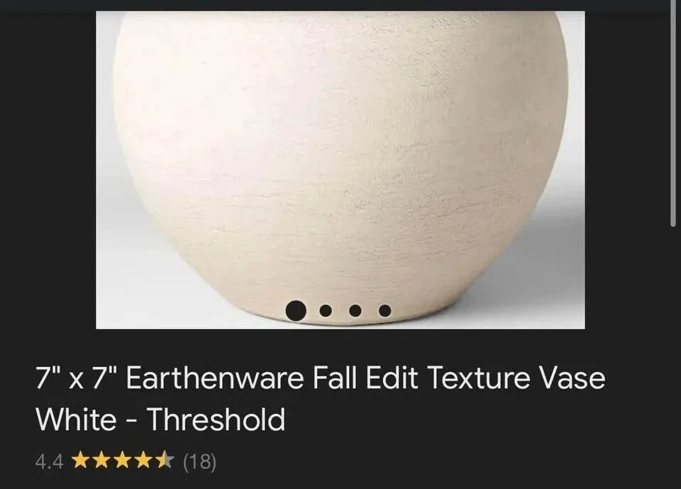 *NUEVO* EN PAQUETE ORIGINAL 7” x 7” Jarrón Loza Textura Otoño Umbral Blanco Foto 4 de 4