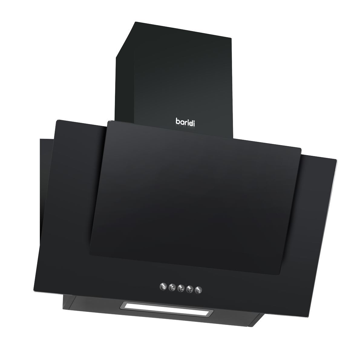 Baridi 60cm Angled Chimney Cooker Hood, Carbon Filters, LED Lamp
