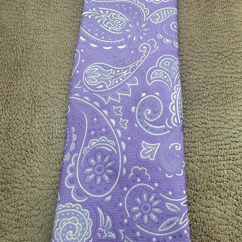 Corbata Sean John 60x3 Cachemira Púrpura Productor Arquitecto Boda Músico Primavera CEO Foto 4 de 4