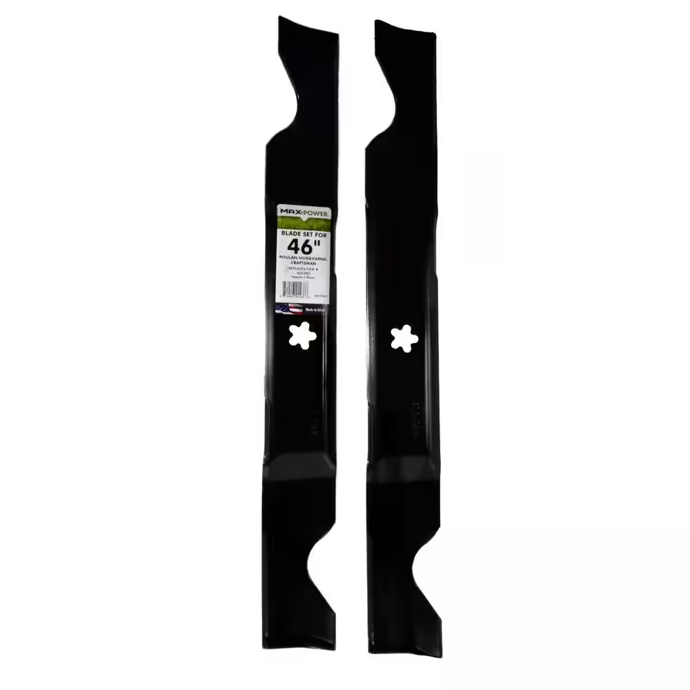 2-Blade Set Fits 46-Inch Craftsman, Husqvarna, Poulan Mowers – OEM Replacement