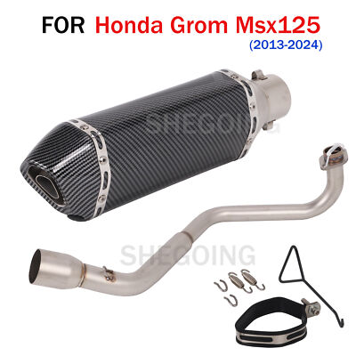 Stainless Steel Slip-On Exhaust For Honda Grom 125 (2013-2025) – Easy Install, Great Sound!