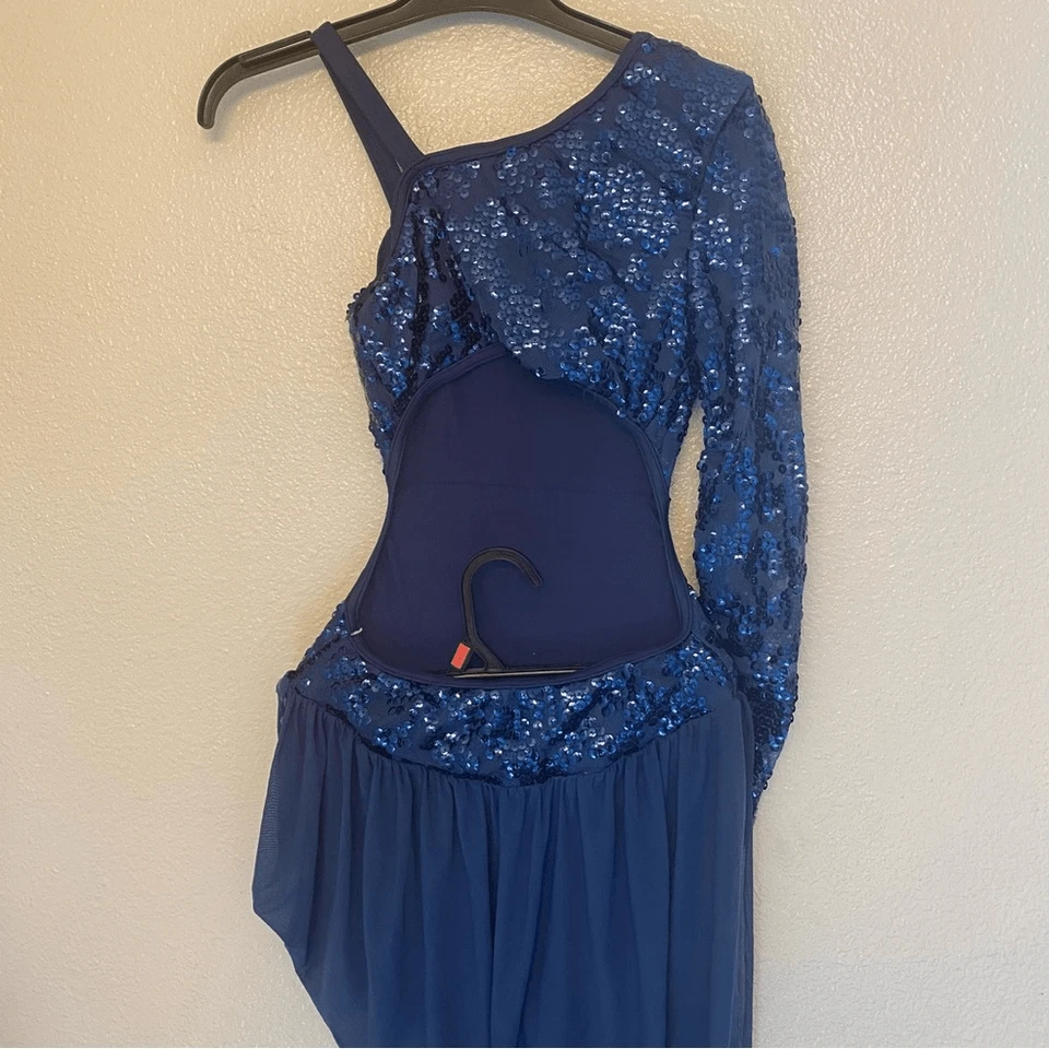 Macacão WEISSMAN fantasia de dança azul acro unitard Sweet Nothing 7676 criança LC - Imagem 3 de 4