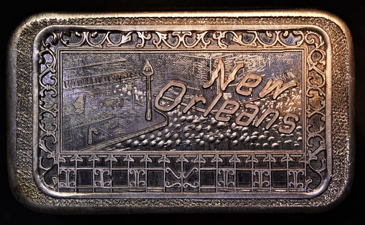 New Orleans Bourbon Street Louisiana French Quarter 1oz 999 Silver