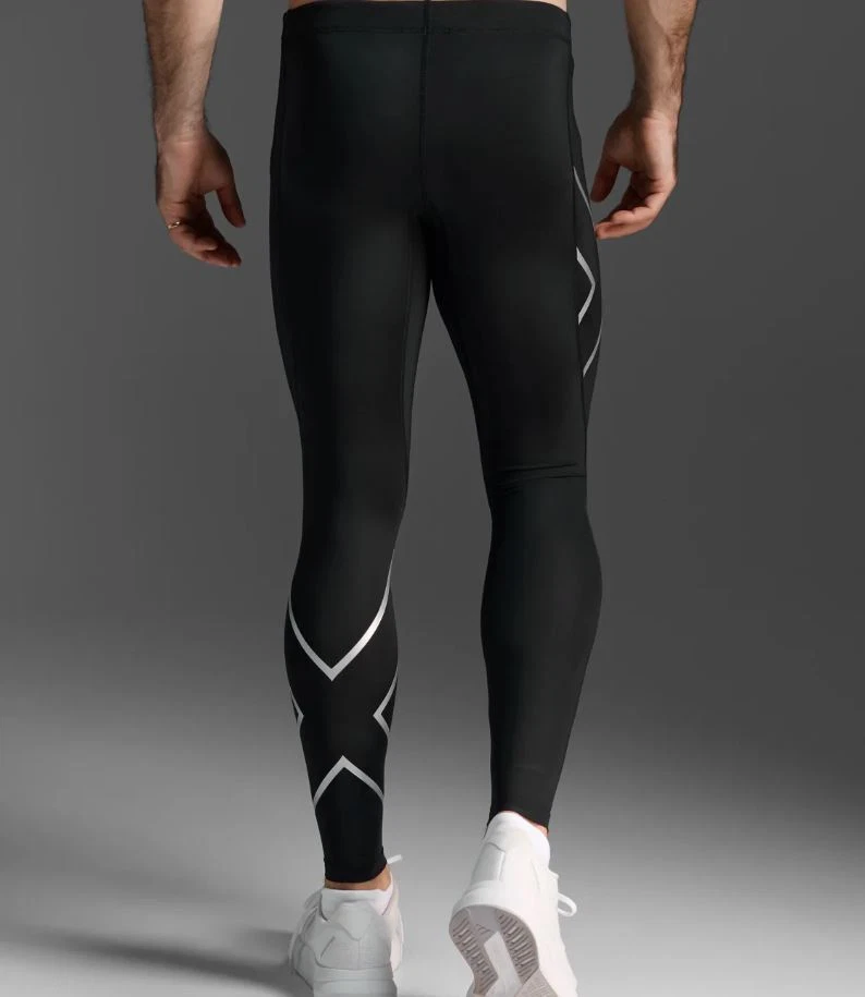 2XU Mens Compression Long Tights - Black/Silver - Image 4 of 4