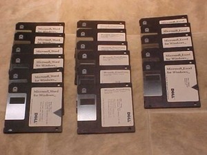 Vintage Microsoft Word, Excel and Power Point - DELL Installed - 3.5 Floppy