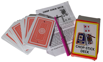 CHOP STICK DECK Easy Magic Trick Close Up Playing Cards Rises Rising Hole  Mental