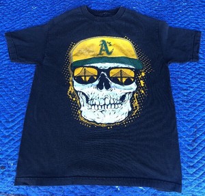 oakland a's skull shirt