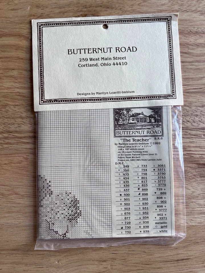 Butternut Road “The Teacher” B. R. 6 Cross Stitch Pattern SEALED - Image 2 of 2