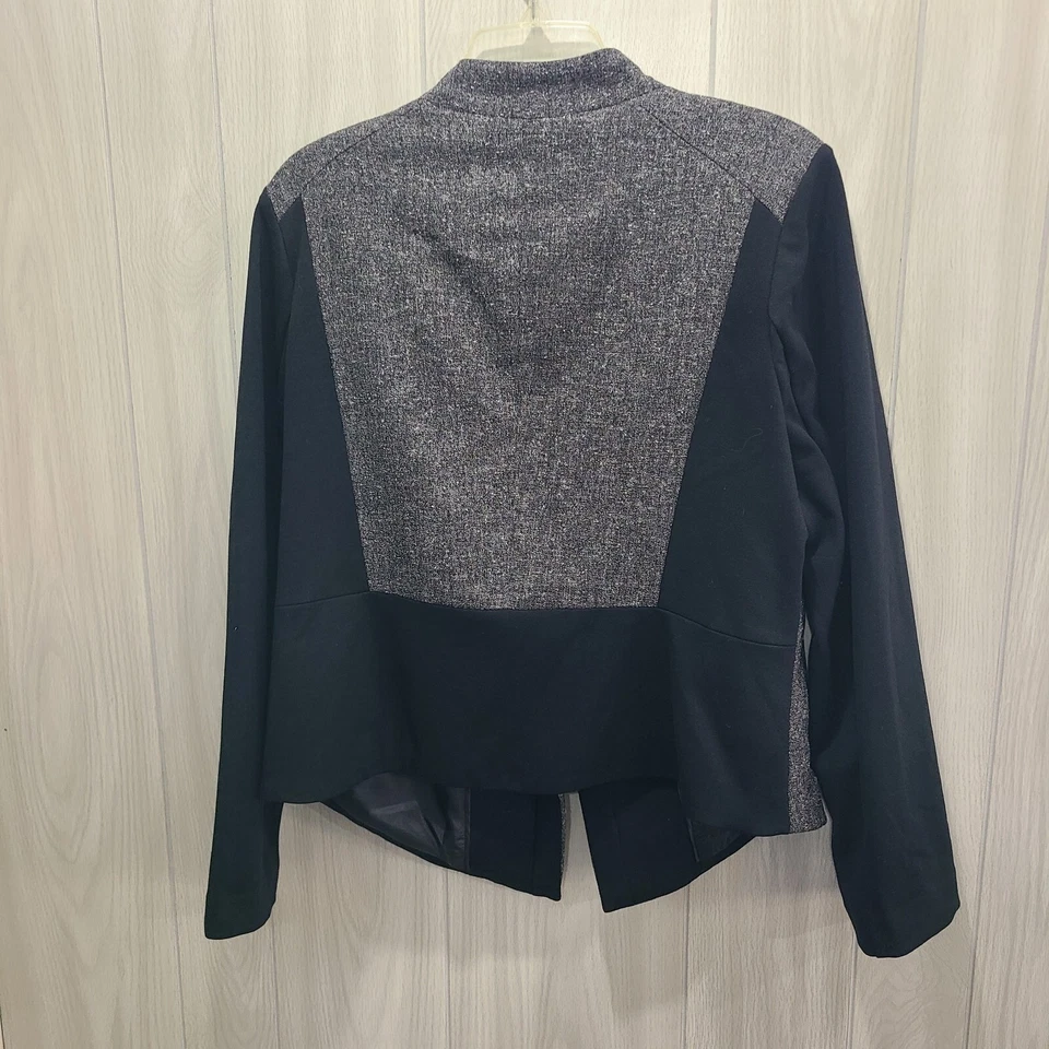 Worthington Women's Wool Black Gray Long Sleeve Full Zip Moto Jacket Size XL  - Image 3 of 4