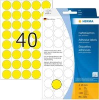 1.280 Herma Haftetiketten, Gelb, Ø 19Mm (2251)