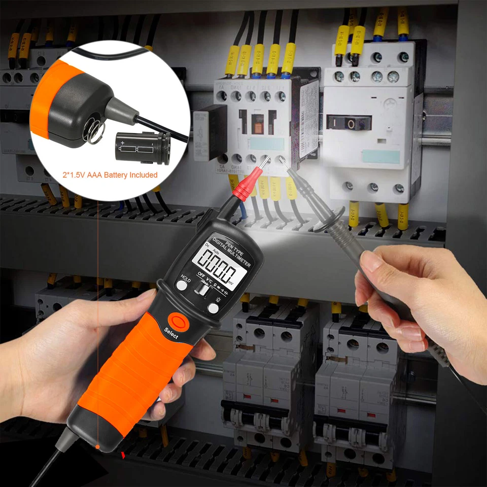 Handheld Multimeter Digital Stift AC DC 600V Stromspannung Durchgangsprüfer 60MΩ - Bild 3 von 4