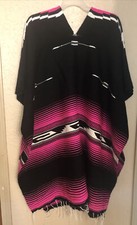Serape Style Mexican Aztec Poncho size medium large