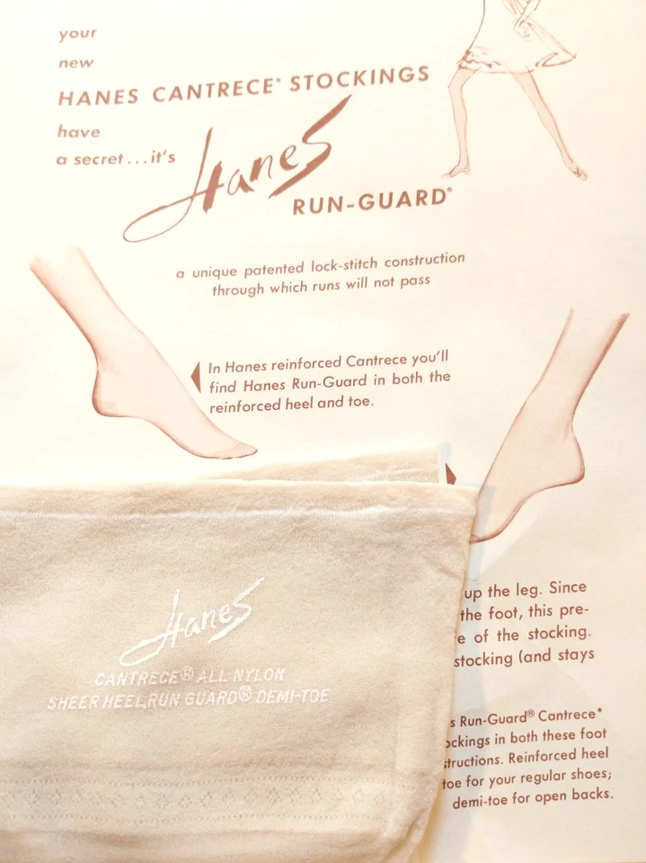 Medias de nailon liga hasta el muslo Hanes Nylons 3 Pr 205 talla 8,5-9 M caja nueva de colección Foto 2 de 4