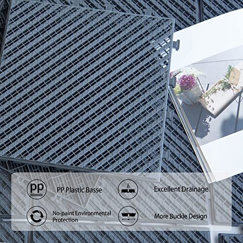 Domi Interlocking Deck Tiles Pack Outdoor Flooring, 12"x12" 27pcs 27