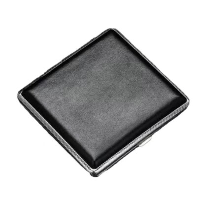 roll up case cigarette Metal Leather Double Sided Straight Roll up Cigarette Case