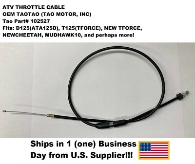 TAO ATV THROTTLE CABLE, OEM TAOTAO PART# 102527, T-Force, Cheetah, and More!
