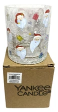 Yankee Candle PRESENTS Crackle Glass Votive Holder Santa Christmas ~  Free Ship