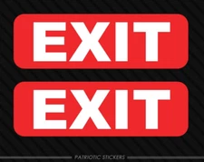 Exit stickers alarm door safety vehicle warning building school wall business 2x