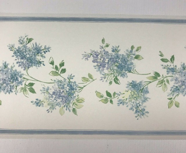 Norwall FK78460 Lilacs Wallpaper Border 5 Yards Blue Floral Pretty