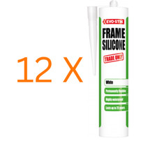12 X BOSTIK EVO-STIK Trade White Frame Silicone Sealant