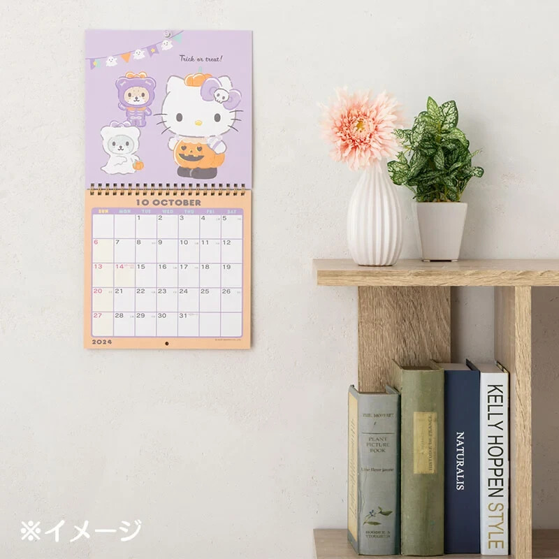 Calendário De Mesa Sanrio 2024 Anime Em Pé Flip Semanal Bloco De