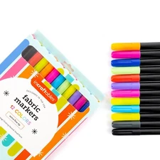 Fabric Markers Permanent for Clothes No Bleed (12 Colors).