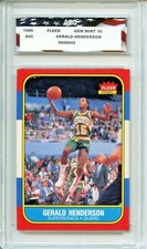 1986 Fleer Basketball #45 Gerald Henderson AGC 10 Gem Mint Seattle Supersonics
