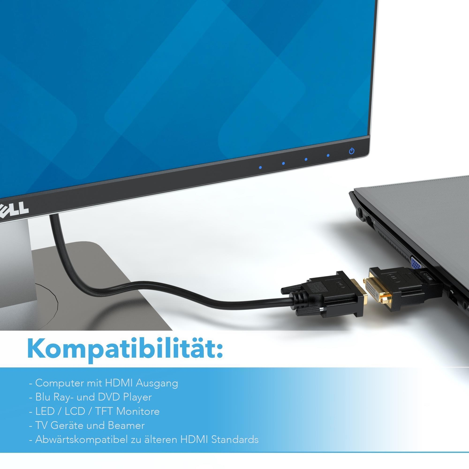 DVII (24+5) zu HDMI Adapter DVI Buchse auf HDMI Stecker Kontakte Vergoldet 4251111800065 eBay