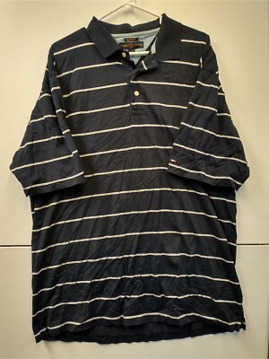 TOMMY HILFIGER Polo Shirt Adult XL 100% Cotton Black Short Sleeve Men's