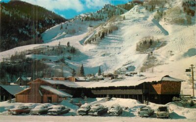 Colorado Aspen Blue Spruce Ski Lodge Berko Dexter roadside Postcard 22-8049
