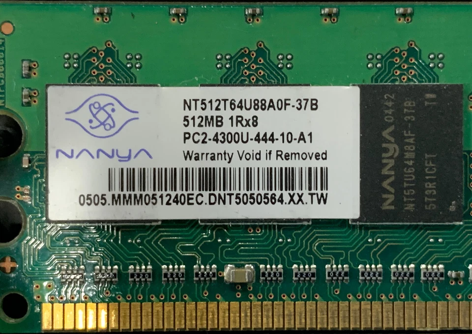512MB 1Rx8 NANYA NT512T64U88A0F-37B PC2-4300U-444-10-A1 IBM 46C7442 - Image 4 of 4