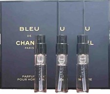 3 Pack  New  Bleu de Chanel Paris  Parfum  Pour Homme  1.5 ml  0.05 fl oz