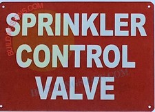 Sprinkler Control Valve Sign Reflective, Aluminum, RED Background-REF24-1027