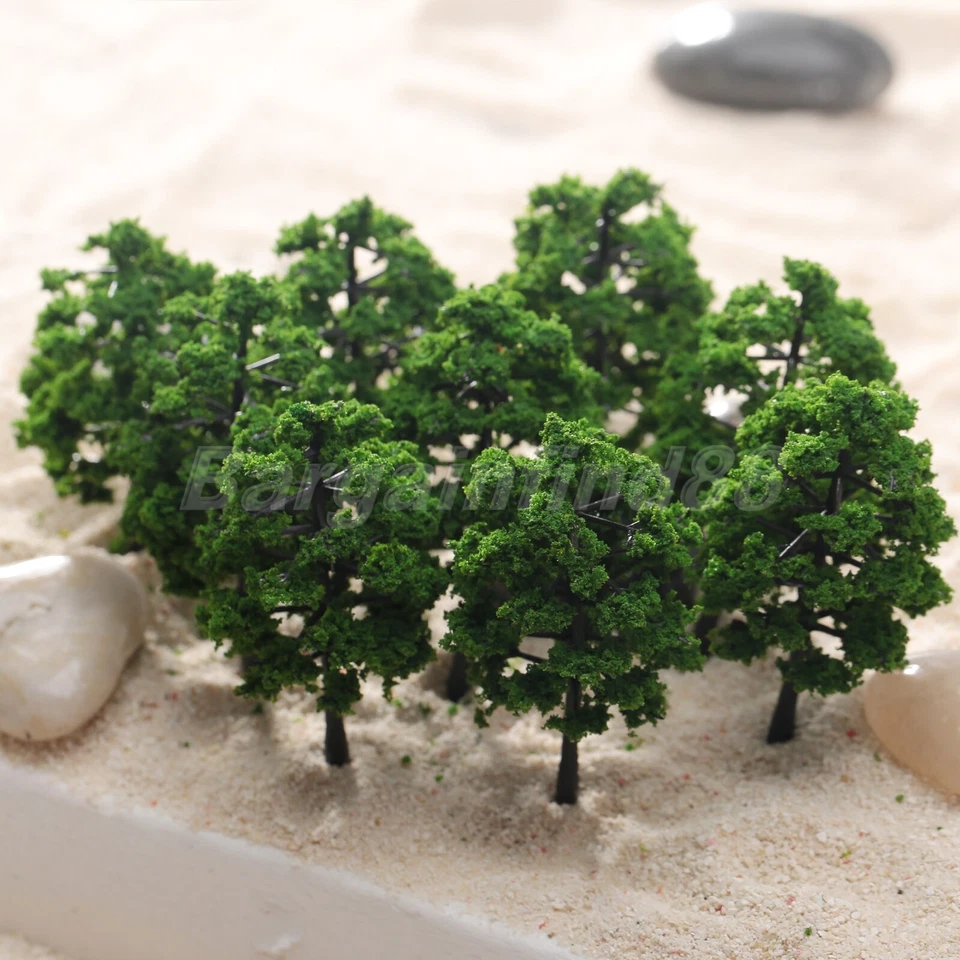 10pcs Model Tree Set Railway Train Wargame Scenery HO N Scale Park Street Layout - Image 2 of 4