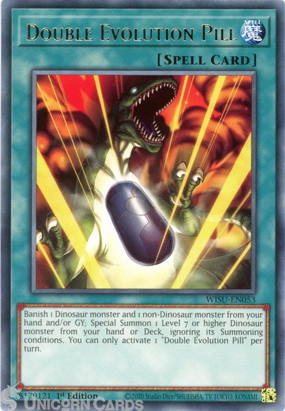 WISU-EN053 Double Evolution Pill :: Rare 1st Edition Mint YuGiOh Card
